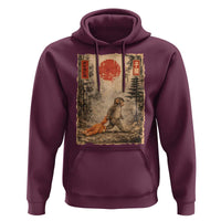 Vintage Japanese Baby Monkey Punch Hoodie Kawaii Macaque Ukiyo-e Art Funny
