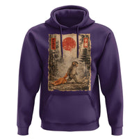 Vintage Japanese Baby Monkey Punch Hoodie Kawaii Macaque Ukiyo-e Art Funny