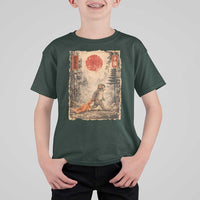 Vintage Japanese Baby Monkey Punch T Shirt For Kid Kawaii Macaque Ukiyo-e Art Funny