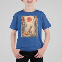 Vintage Japanese Baby Monkey Punch T Shirt For Kid Kawaii Macaque Ukiyo-e Art Funny