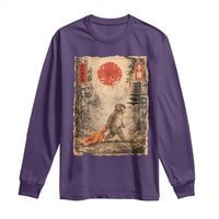 Vintage Japanese Baby Monkey Punch Long Sleeve Shirt Kawaii Macaque Ukiyo-e Art Funny