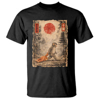 Vintage Japanese Baby Monkey Punch T Shirt Kawaii Macaque Ukiyo-e Art Funny