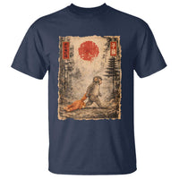 Vintage Japanese Baby Monkey Punch T Shirt Kawaii Macaque Ukiyo-e Art Funny