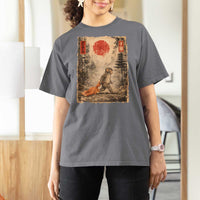 Vintage Japanese Baby Monkey Punch T Shirt For Women Kawaii Macaque Ukiyo-e Art Funny