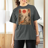 Vintage Japanese Baby Monkey Punch T Shirt For Women Kawaii Macaque Ukiyo-e Art Funny