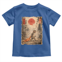 Vintage Japanese Baby Monkey Punch Toddler T Shirt Kawaii Macaque Ukiyo-e Art Funny