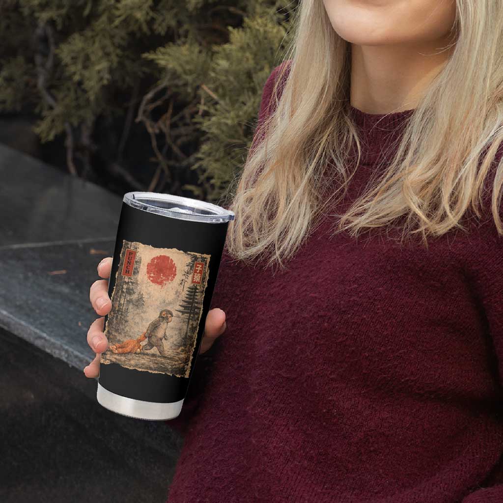 Vintage Japanese Baby Monkey Punch Tumbler Cup Kawaii Macaque Ukiyo-e Art Funny