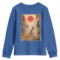 Vintage Japanese Baby Monkey Punch Youth Sweatshirt Kawaii Macaque Ukiyo-e Art Funny