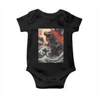 Japanese Dinosaur Baby Onesie Vintage Great Wave Monster Epic Giant Monster Ukiyo-e Style