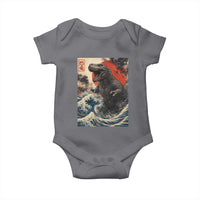 Japanese Dinosaur Baby Onesie Vintage Great Wave Monster Epic Giant Monster Ukiyo-e Style