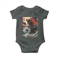 Japanese Dinosaur Baby Onesie Vintage Great Wave Monster Epic Giant Monster Ukiyo-e Style