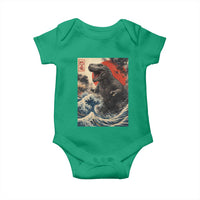 Japanese Dinosaur Baby Onesie Vintage Great Wave Monster Epic Giant Monster Ukiyo-e Style