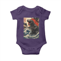 Japanese Dinosaur Baby Onesie Vintage Great Wave Monster Epic Giant Monster Ukiyo-e Style