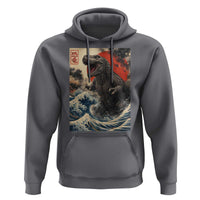 Japanese Dinosaur Hoodie Vintage Great Wave Monster Epic Giant Monster Ukiyo-e Style