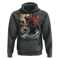 Japanese Dinosaur Hoodie Vintage Great Wave Monster Epic Giant Monster Ukiyo-e Style