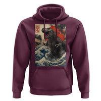 Japanese Dinosaur Hoodie Vintage Great Wave Monster Epic Giant Monster Ukiyo-e Style