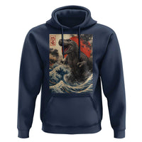 Japanese Dinosaur Hoodie Vintage Great Wave Monster Epic Giant Monster Ukiyo-e Style