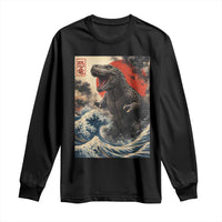 Japanese Dinosaur Long Sleeve Shirt Vintage Great Wave Monster Epic Giant Monster Ukiyo-e Style