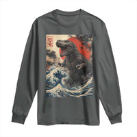 Japanese Dinosaur Long Sleeve Shirt Vintage Great Wave Monster Epic Giant Monster Ukiyo-e Style