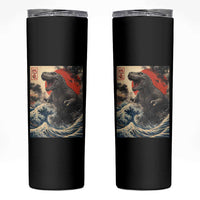 Japanese Dinosaur Skinny Tumbler Vintage Great Wave Monster Epic Giant Monster Ukiyo-e Style