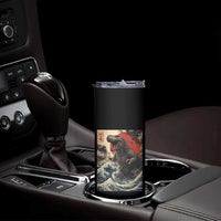 Japanese Dinosaur Skinny Tumbler Vintage Great Wave Monster Epic Giant Monster Ukiyo-e Style