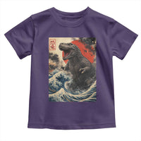 Japanese Dinosaur Toddler T Shirt Vintage Great Wave Monster Epic Giant Monster Ukiyo-e Style