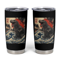 Japanese Dinosaur Tumbler Cup Vintage Great Wave Monster Epic Giant Monster Ukiyo-e Style