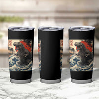Japanese Dinosaur Tumbler Cup Vintage Great Wave Monster Epic Giant Monster Ukiyo-e Style