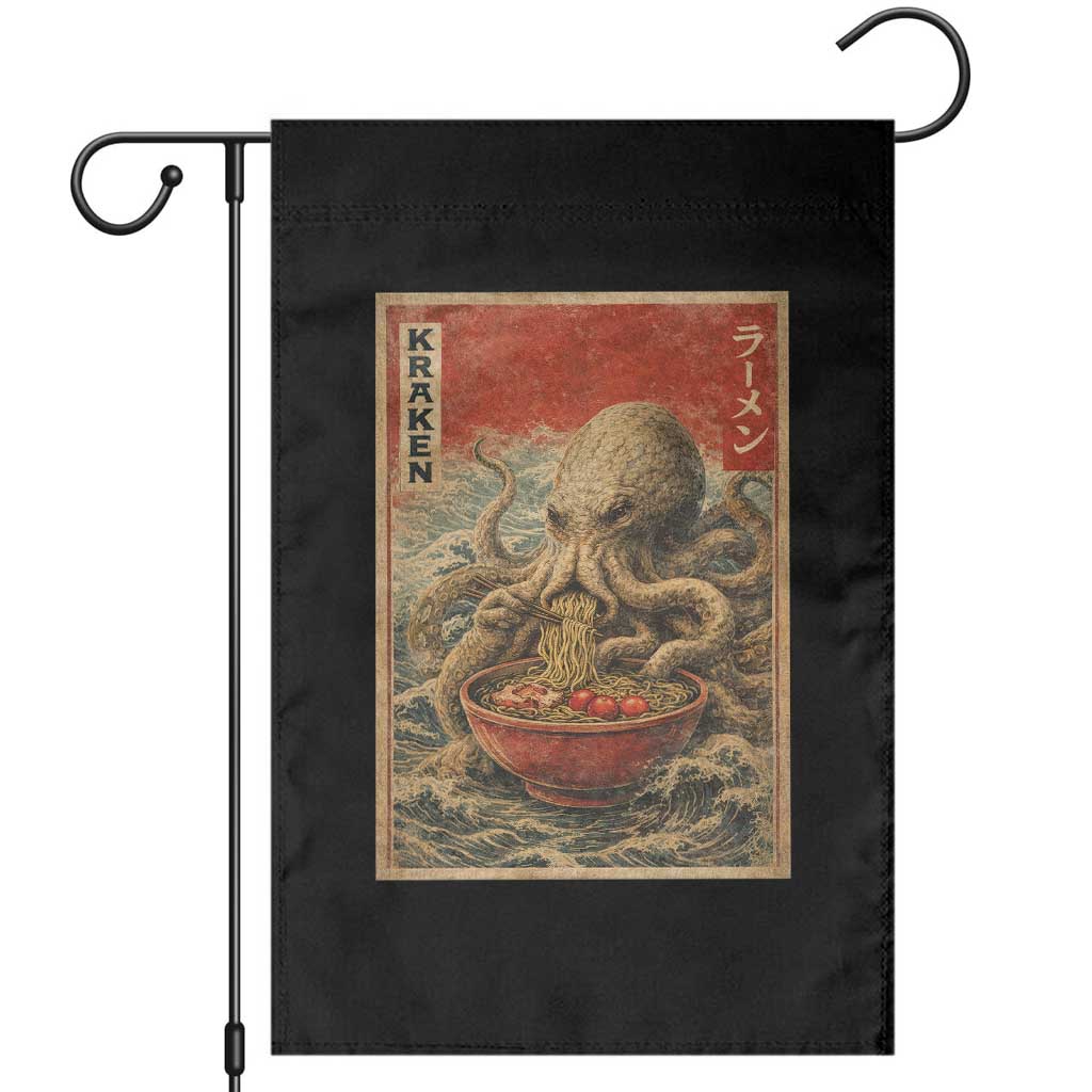 Sea Monster Eating Ramen Garden Flag Vintage Graphic Japanese Lover Ukiyo-e Art
