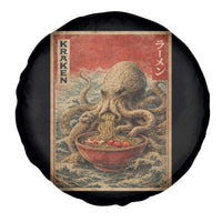 Sea Monster Eating Ramen Spare Tire Cover Vintage Graphic Japanese Lover Ukiyo-e Art