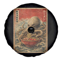 Sea Monster Eating Ramen Spare Tire Cover Vintage Graphic Japanese Lover Ukiyo-e Art