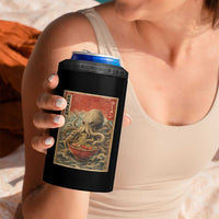 Sea Monster Eating Ramen 4 in 1 Can Cooler Tumbler Vintage Graphic Japanese Lover Ukiyo-e Art