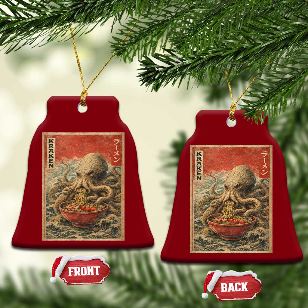 Sea Monster Eating Ramen Ceramic Ornament Vintage Graphic Japanese Lover Ukiyo-e Art