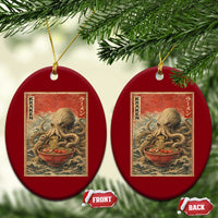 Sea Monster Eating Ramen Ceramic Ornament Vintage Graphic Japanese Lover Ukiyo-e Art