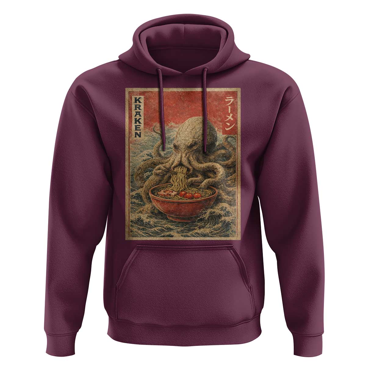 Sea Monster Eating Ramen Hoodie Vintage Graphic Japanese Lover Ukiyo-e Art