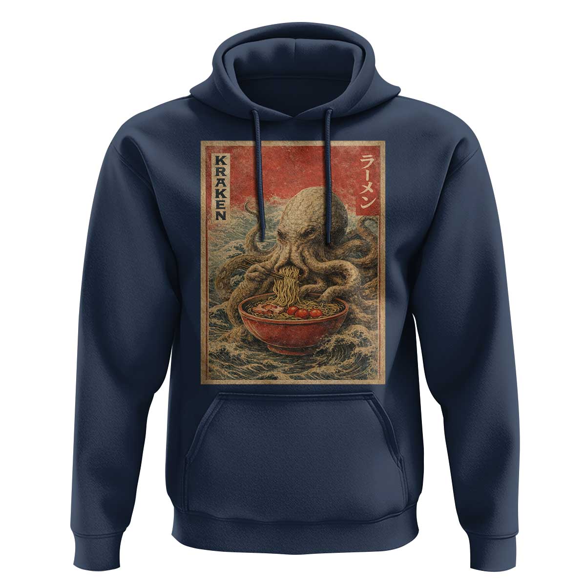 Sea Monster Eating Ramen Hoodie Vintage Graphic Japanese Lover Ukiyo-e Art