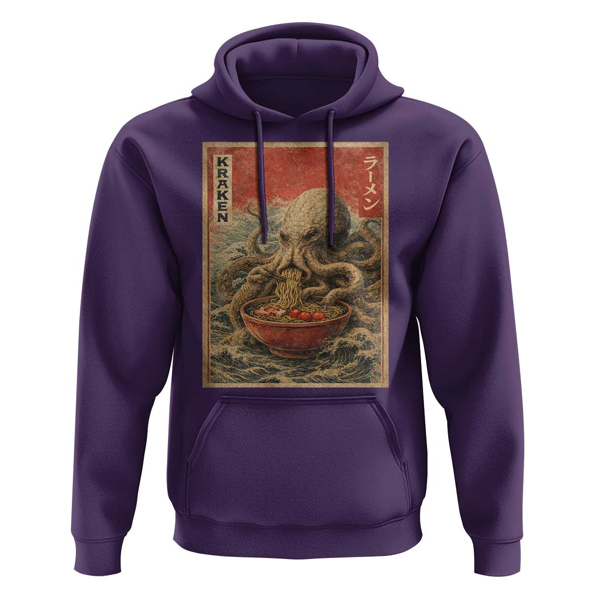 Sea Monster Eating Ramen Hoodie Vintage Graphic Japanese Lover Ukiyo-e Art