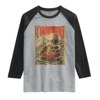 Sea Monster Eating Ramen Raglan Shirt Vintage Graphic Japanese Lover Ukiyo-e Art
