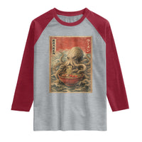 Sea Monster Eating Ramen Raglan Shirt Vintage Graphic Japanese Lover Ukiyo-e Art