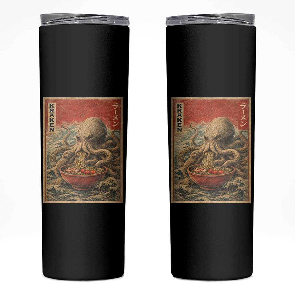Sea Monster Eating Ramen Skinny Tumbler Vintage Graphic Japanese Lover Ukiyo-e Art