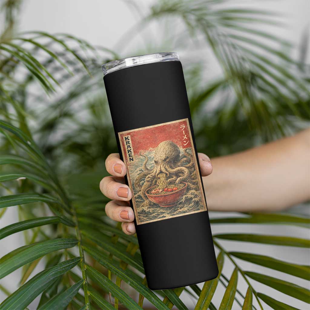 Sea Monster Eating Ramen Skinny Tumbler Vintage Graphic Japanese Lover Ukiyo-e Art