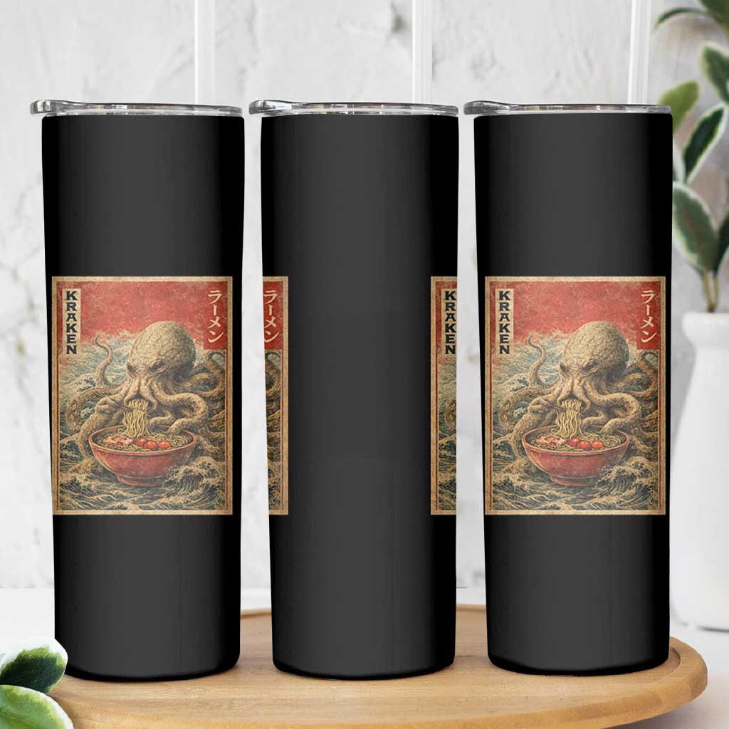 Sea Monster Eating Ramen Skinny Tumbler Vintage Graphic Japanese Lover Ukiyo-e Art