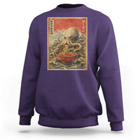 Sea Monster Eating Ramen Sweatshirt Vintage Graphic Japanese Lover Ukiyo-e Art