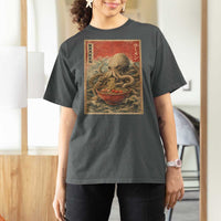 Sea Monster Eating Ramen T Shirt For Women Vintage Graphic Japanese Lover Ukiyo-e Art