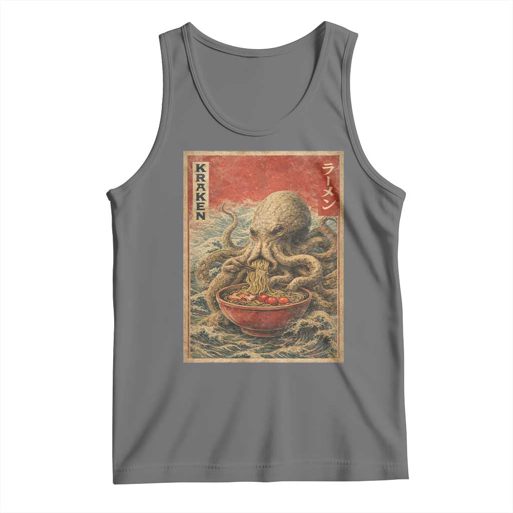 Sea Monster Eating Ramen Tank Top Vintage Graphic Japanese Lover Ukiyo-e Art