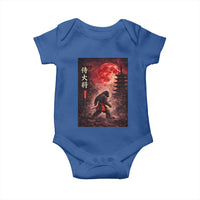 Samurai Bigfoot Baby Onesie Vintage Japanese Graphic Ukiyo-e Art Sasquatch Red Moon