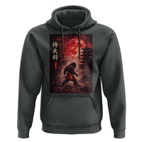 Samurai Bigfoot Hoodie Vintage Japanese Graphic Ukiyo-e Art Sasquatch Red Moon