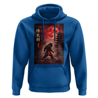 Samurai Bigfoot Hoodie Vintage Japanese Graphic Ukiyo-e Art Sasquatch Red Moon