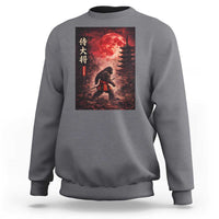 Samurai Bigfoot Sweatshirt Vintage Japanese Graphic Ukiyo-e Art Sasquatch Red Moon