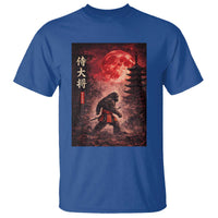 Samurai Bigfoot T Shirt Vintage Japanese Graphic Ukiyo-e Art Sasquatch Red Moon
